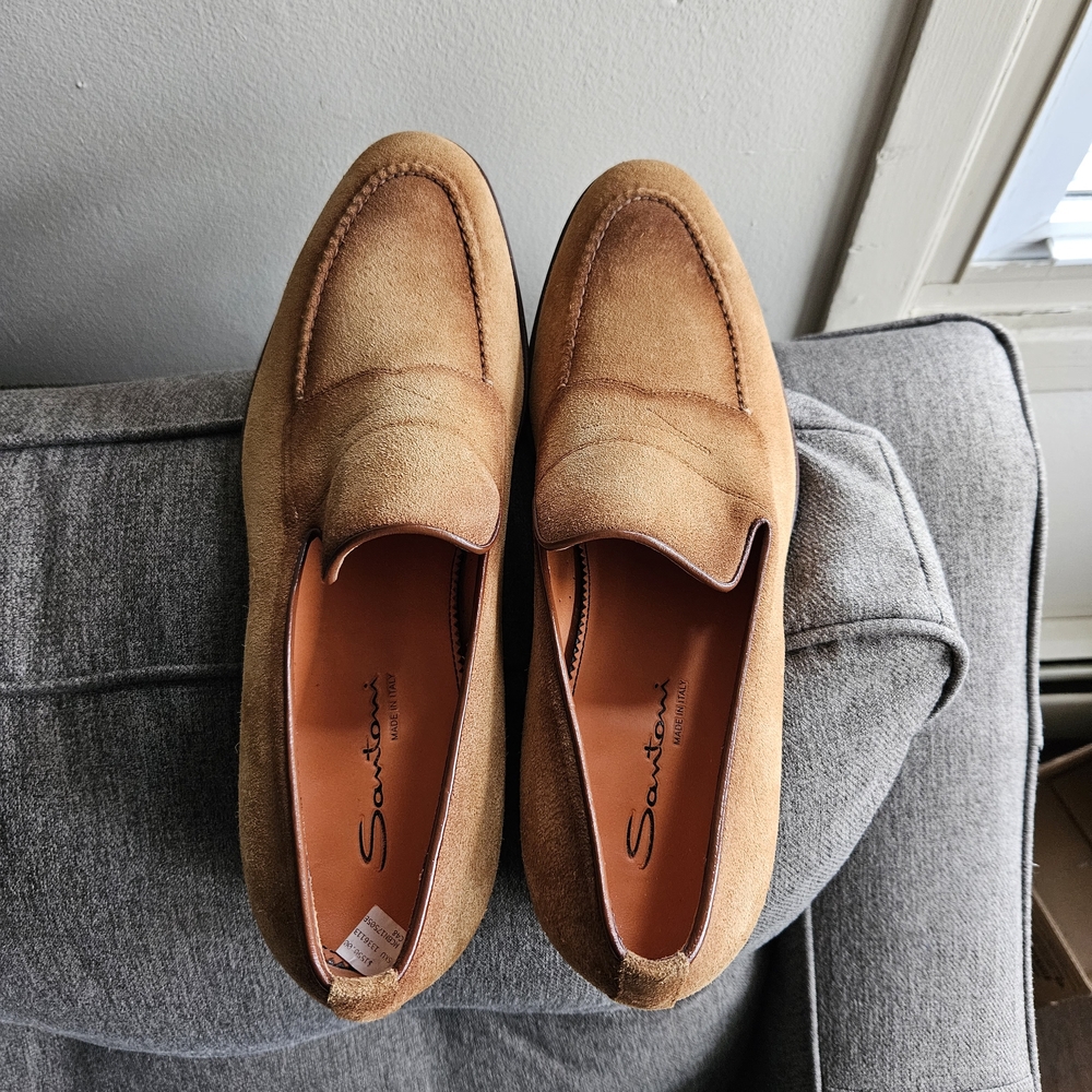 Santoni Men's Tan Loafers